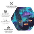 thumbnail image 3 of Honeii Cute Fuzzy Fantasy Creatures Print Leather Coaster Set of 4, Ideal for Safeguarding Your Furniture from Drinks Spills and Effortless Cleanup-Hexagon, 3 of 6