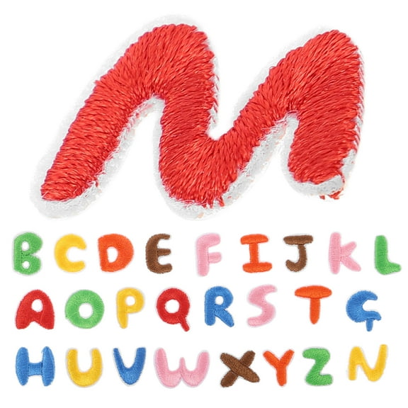 FOMIYES Embroidered Alphabet Iron-On Patches, Assorted Color Polyester Letters for Clothing Decoration, 2 Sets