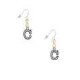 thumbnail image 2 of Delight Jewelry Black Nickeltone Crystal Initial - C - Beaded Border - Gold Tone Infinity French Earrings, 2 of 4