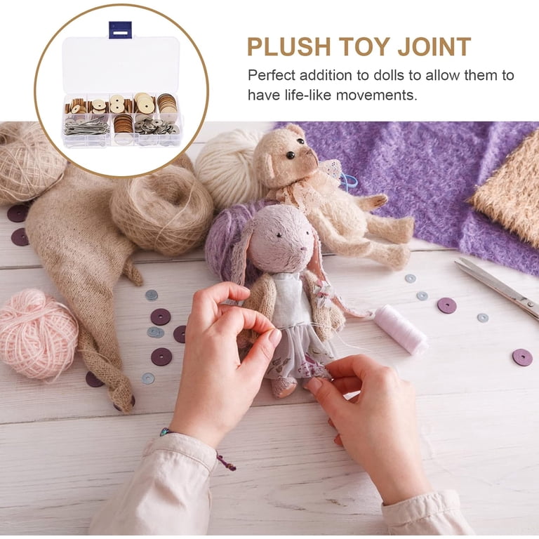 10 Sets 30mm Doll Joint Connectors - Cotter Pin Joints With Fibreboard Disks For Teddy Bear & DIY Crafts