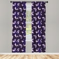 thumbnail image 3 of Ambesonne Vintage Asian Curtains, Wavy River Koi Fishes, Pair of 28"x63", Indigo and Pastel Purple, 3 of 4