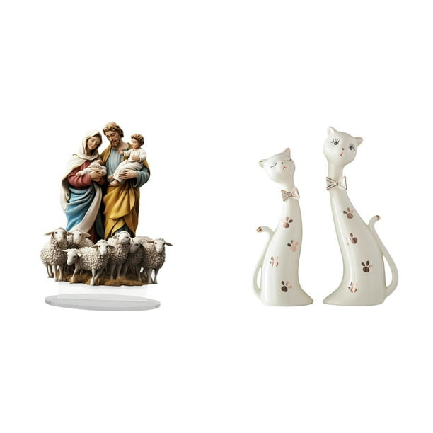 Letrero de mesa,Decoración de escritorio acrílica Rincón festivo Decoración del hogar,Figura de gato,Esculturas de pareja de gatos Figura de gato decorativa,Esculturas divertidas de pareja
