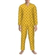 thumbnail image 3 of Yiaed Burger 1 Print Men’s Pajamas Set - Long Sleeve Button Down Sleep Shirt and Pajama Bottoms Sleepwear Set Mens Pjs Sets Men's Pajama Bottoms-XX-Large, 3 of 7