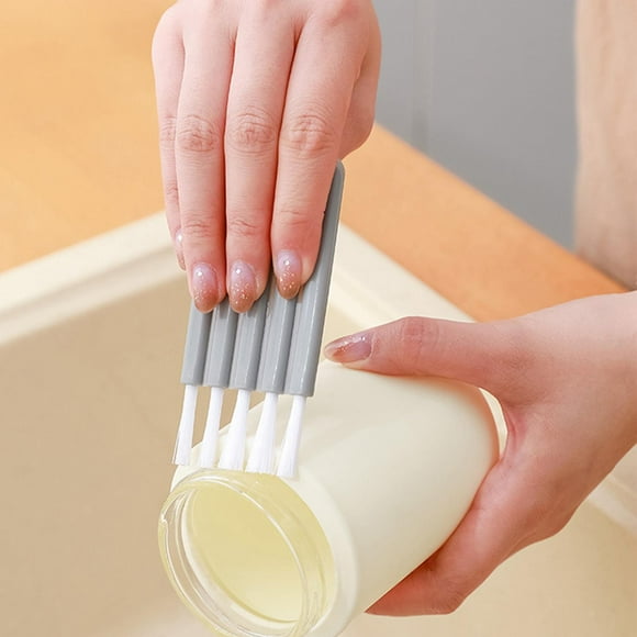 Cepillo multis para biberone sustros de limpieza, cepillos portátiles duraderos de nailon para , tapas de vaso , copas de Gris Yotijar cepillo de botella