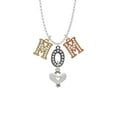 thumbnail image 2 of Delight Jewelry Silvertone Large Heart with Cutout Multi-Colored Crystal Mom Charm Necklace, 2 of 5