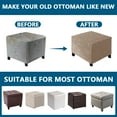 thumbnail image 6 of Eurhowing Square Ottoman Covers, Non-Slip Stretchable Jacquard Ottoman Slipcover, Pet Hair Resistant Furniture Protector for Folding Storage Stool, Beige, XL, 6 of 7