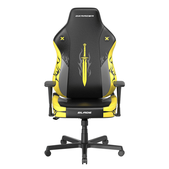 DXRacer Blade Series Egnomic Gaming Chair, with EPU Leatherette Upholstery, head rest and lumbar support, Fireblade Edition