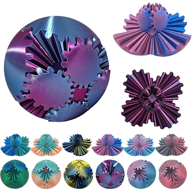 Juguete antiestrés con forma de cubo o bola giratoria con engranajes 3D: perfecto para el estrés y la ansiedad, juguete relajante para escritorio, ideal para necesidades sensoriales y autismo