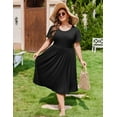 thumbnail image 6 of Zeagoo Women Plus Size Short Sleeve Dress Loose Summer Casual A-Line Flowy Midi Dresses with Pockets, 6 of 6