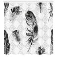 thumbnail image 3 of Ambesonne Feather Shower Curtain, Nested Squares Mosaic, 69"Wx84"L, Black White Pale Grey, 3 of 3