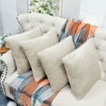 thumbnail image 2 of Home Soft Things Faux Fur Throw Pillow Cover 4 Piece Set-Feather Gray - 20" x 20", 2 of 9