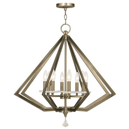 

Chandeliers 8 Light With Antique Brass Finish size 28 in 480 Watts - World of Crystal