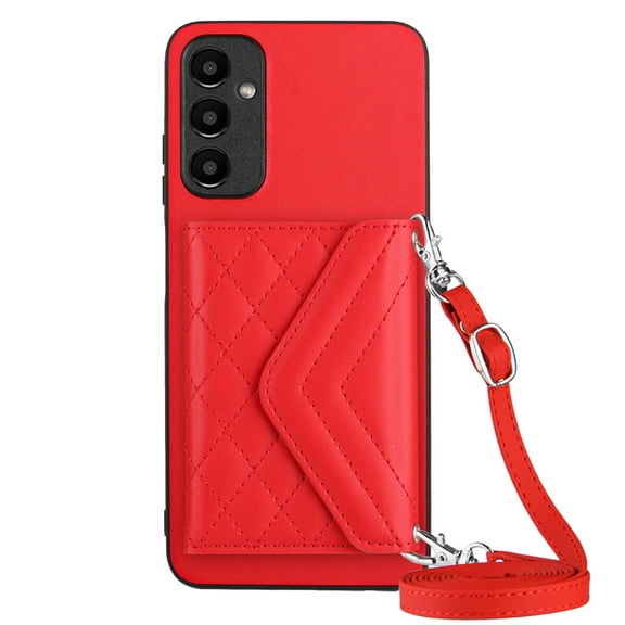 TECH CIRCLE Wallet Case For Galaxy A04E with Card Holder,Flip Premium PU Leather Magnetic Clasp Kickstand Heavy Duty Protective Cover with Lanyard Strap for Samsung Galaxy A04E 6.5" 2022,Red