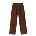 thumbnail image 6 of ClodeEU Women's Mid Rise Jean Pant ,Straight Leg Pants with Pockets , Loose Fashion Long Pants Brown,Womens Plus XXL, 6 of 7