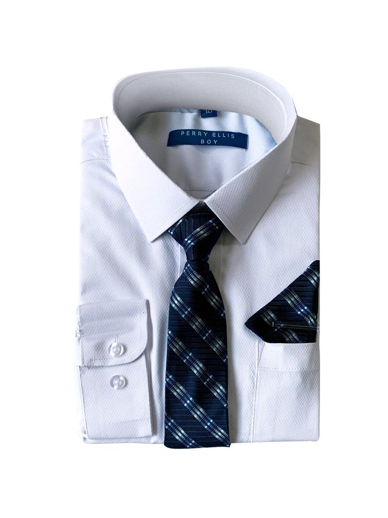 blue dress shirt white tie Dark Blue White Striped Necktie for Business and Formal Events Necktie & Accenting Square / Regular (60