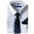 thumbnail image 2 of PE Boys and Kids Long Sleeve Dress Shirt Solid White, Royal Blue Tie, 2 of 3