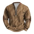 thumbnail image 1 of Tricot pour Hommes à Fermeture Éclair Manches Longues Imprimé Sans Col Chandail en Molleton Décontracté, 1 of 3