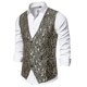 thumbnail image 1 of Chaleco de traje de vestir de jacquard para hombre Chaleco de esmoquin ajustado floral victoriano / S / Dorado kaili Sencillez, 1 of 2