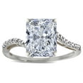 thumbnail image 2 of Star K � Big Stone Octagon Emerald Cut 10x8 White Topaz Bypass solitaire ring, 2 of 9