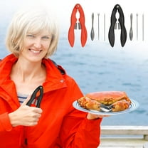 Crab Crackers Set under $5! CQCYD Stainless Steel Crab Crackers Set, Seafood Tools Kit with Shellfish Scissors, Crab Leg Crackers and Forks, Detachable Crab Eating Tools, Lobster Cracker Set for