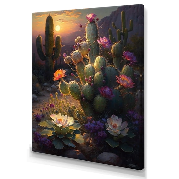 Designart Cactus In Desert I Canvas Wall Art
