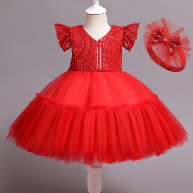 LOVZFMLL Robe Mignonne à Manches Courtes pour Enfants en Bas Âge
