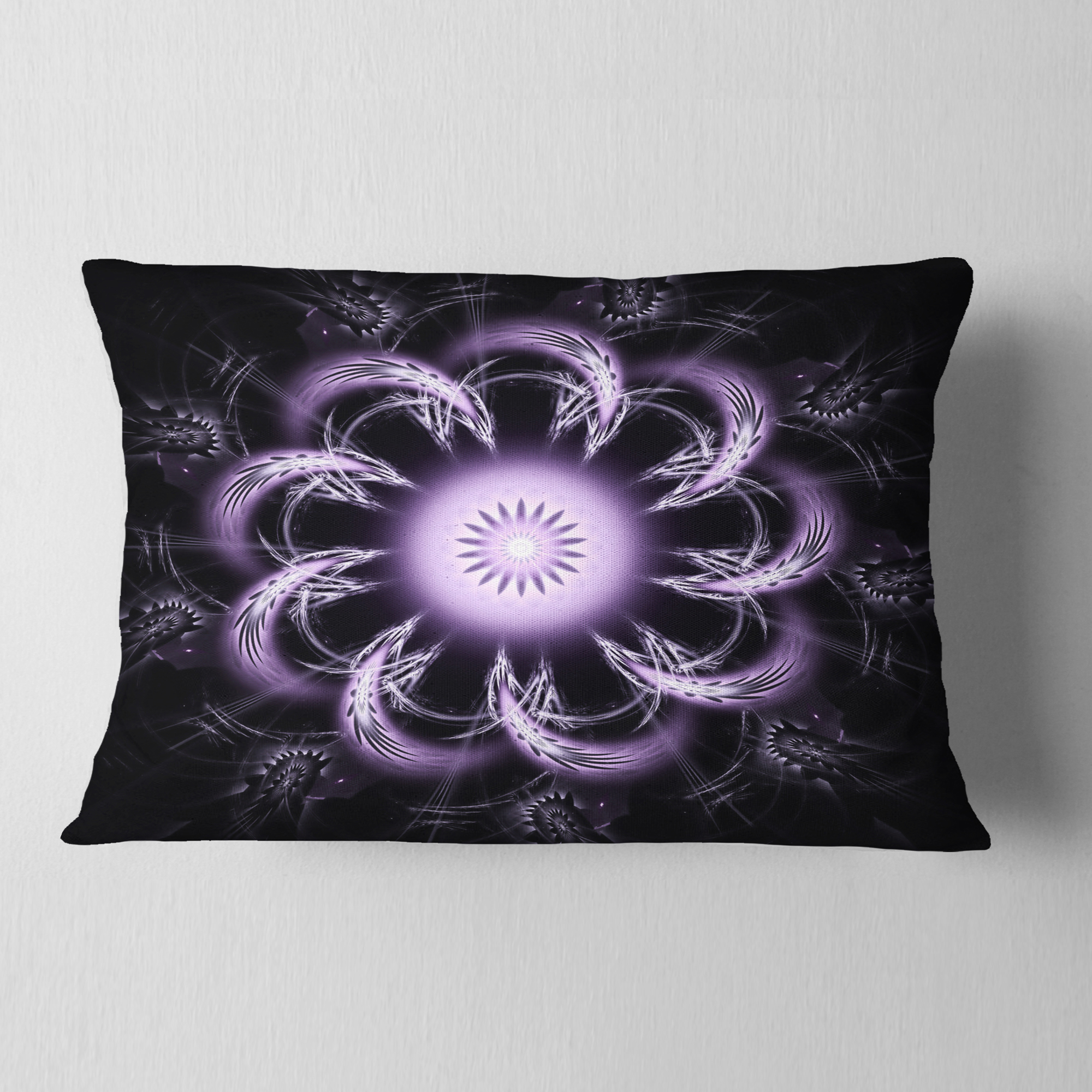 Designart 12" x 20" Purple Polyester Throw Pillow