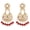 Maroon, variant on Crystal Austrian Stone Boho Round Dangle Wedding Earring for Women, Pink