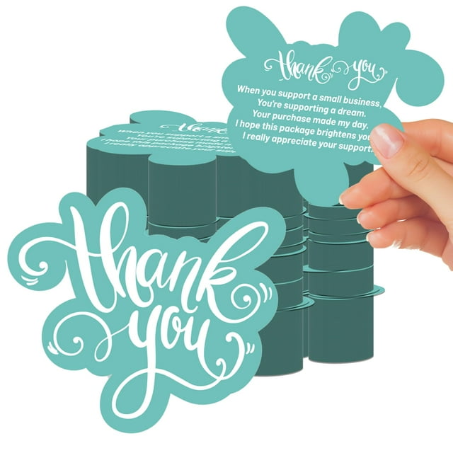 50 tarjetas de agradecimiento verdes para pequeñas empresas, las mini tarjetas de agradecimiento son adecuadas para tiendas, venta minorista en línea y tarjetas de cumpleaños