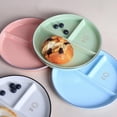 thumbnail image 4 of HAHDAXIA Round Shape Smile Sun Ceramic Divided Plate Dessert Salad Plate Dinner Plate for Portion Control - 8 Inch (Set of 2,Pink), 4 of 7