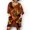 Orange, variant on Summer and Spring Dresses for Women 2024 Casual Women Fashion African Vintage Print Middle Sleeve V Neck Casual Mini Dress