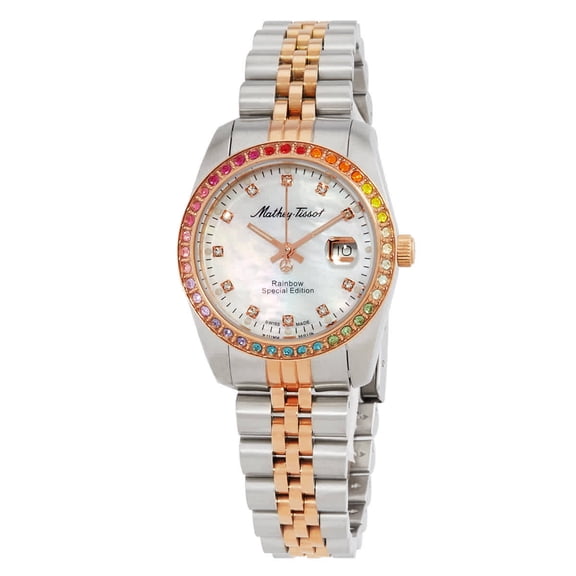 Mathey-Tissot Mathy Rainbow Quartz White Dial Ladies Watch D809BQI