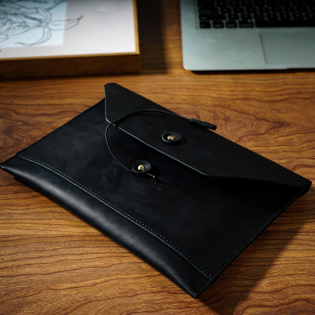 PU Leather File Folder with Multiple Card Slot, String Closure Document Holder