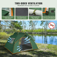 thumbnail image 3 of Cshidworld Pop Up Canopy Instant Family Tents for Camping 2-3 Person with 2 Door & 2 Window, Includes Carrying Bag and Windproof Ropes Anti-UV, Camping Tent for Beach Camping, Hiking, Outdoor, 3 of 8