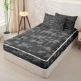 thumbnail image 2 of Erosebridal Dark Camouflage Pattern Zipper Queen Comforter Set with Fitted Sheet and 2 Pillowcases,Modern Camo Print Zipper Bedding Set,Dark Gray,Black Reversible, 2 of 6