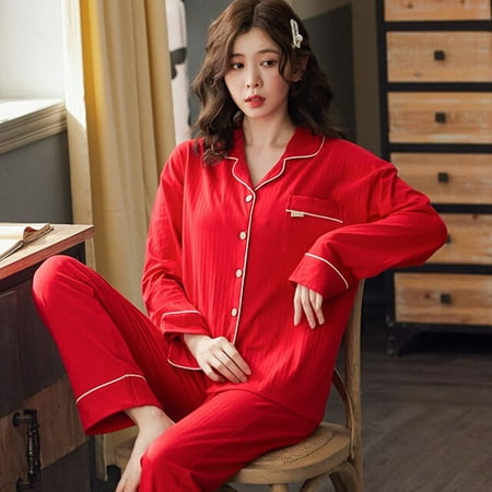 

CoCopeaunt 100% Cotton Pajama for Women Winter Soild Pink Pijamas Feminino Invierno Warm Sleepwear Fashion Pure Cotton Pyjama Femme