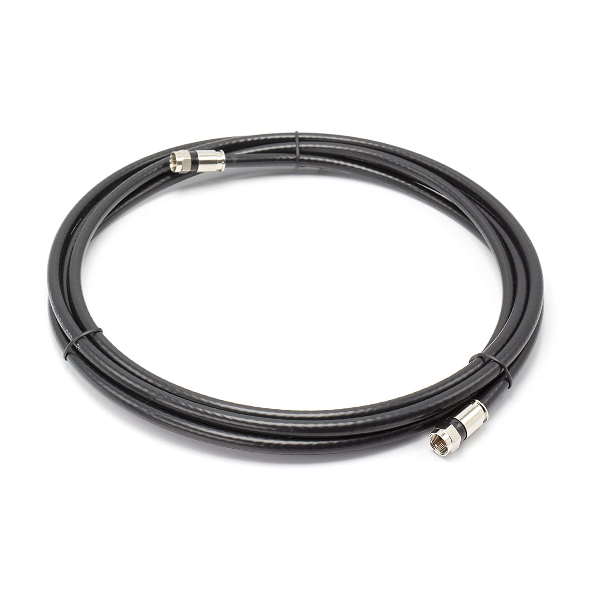 25' Feet, Black RG6 Coaxial Cable (Coax Cable) with Weather Proof Connectors, F81 / RF, Digital Coax - AV, Cable TV, Antenna, and Satellite, CL2 Rated, 25 Foot