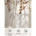 thumbnail image 6 of Sheer Curtains 54 Inch Length, Brown Orange Eucalyptus Semi Sheer Curtains Light Filtering Window Treatment, Farmhouse Weeping Leaves Linen Privacy Voile Drapes for Living Room Bedroom 52x54 Inch, 6 of 7