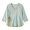 Green, variant on Womens Hanfu Style Blouse 3/4 Sleeve V-Neck Embroidered Tee Button Retro Wrap Casual Summer Tops for Women
