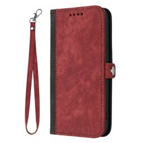 ELEHOLD for iPhone 11 Wallet Case with Detachable Wrist Strap Handbag, Luxury PU Leather Flip Soft TPU Built-in Magnetic Card Slots Kickstand Function Shockproof Case,Red