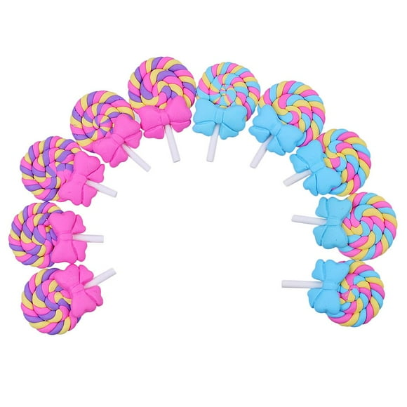 10x Lollipop Del Iris W / Cabujón de Arcilla de Polímero para álbum de Recortes de Bricolaje BLESIY piruleta en miniatura