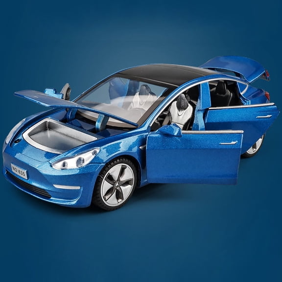 1: 32 For Tesla Model 3 Alloy Car Die Casting Metal Pullback Toy Simulation Series Soundlight Children's Birthday Gift