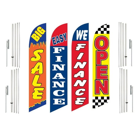 4 Swooper Flags With 4 Pole Kits Big Sale Easy Finance We Finance Open