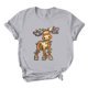 thumbnail image 1 of Camisas de Navidad Para Mujer Casual Cuello Redondo Manga Corta Impreso Top Odeerbi  ODB205689, 1 of 6