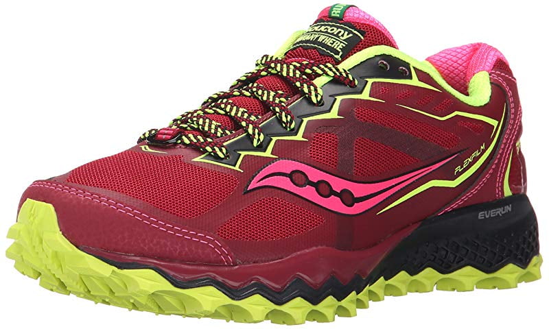 Saucony Women's Peregrine 6 Trail Running Shoe, Red/Citron/Pink, 10 B(M) - Walmart.com