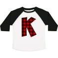thumbnail image 3 of Inktastic Red Buffalo Plaid Initial K Boys or Girls Toddler T-Shirt, 3 of 5