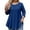 2# Dark Blue, variant on Tunic Tops for Women Plus Size 3/4 Sleeve Crew Neck Swing Flare Loose T-Shirt Blouses to Wear with Leggings Red 3XL
