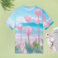 thumbnail image 4 of Vibe Blooming Tulips Women's T-Shirt Short Sleeve T Shirts Tops Tee Ladies Loose T, 4 of 6
