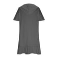 thumbnail image 5 of Women's Casual Short Sleeve Flared Dress with Hood in Solid Color, 5 of 9