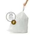 thumbnail image 2 of simplehuman Code F Custom Fit Drawstring Trash Bags in Dispenser Packs, 100 Count, 25-30 Liter / 6.6-8 Gallon, White, 2 of 4